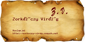 Zorkóczy Virág névjegykártya